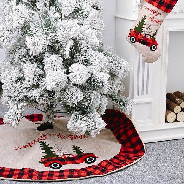 Linen Tree Skirt Car Christmas